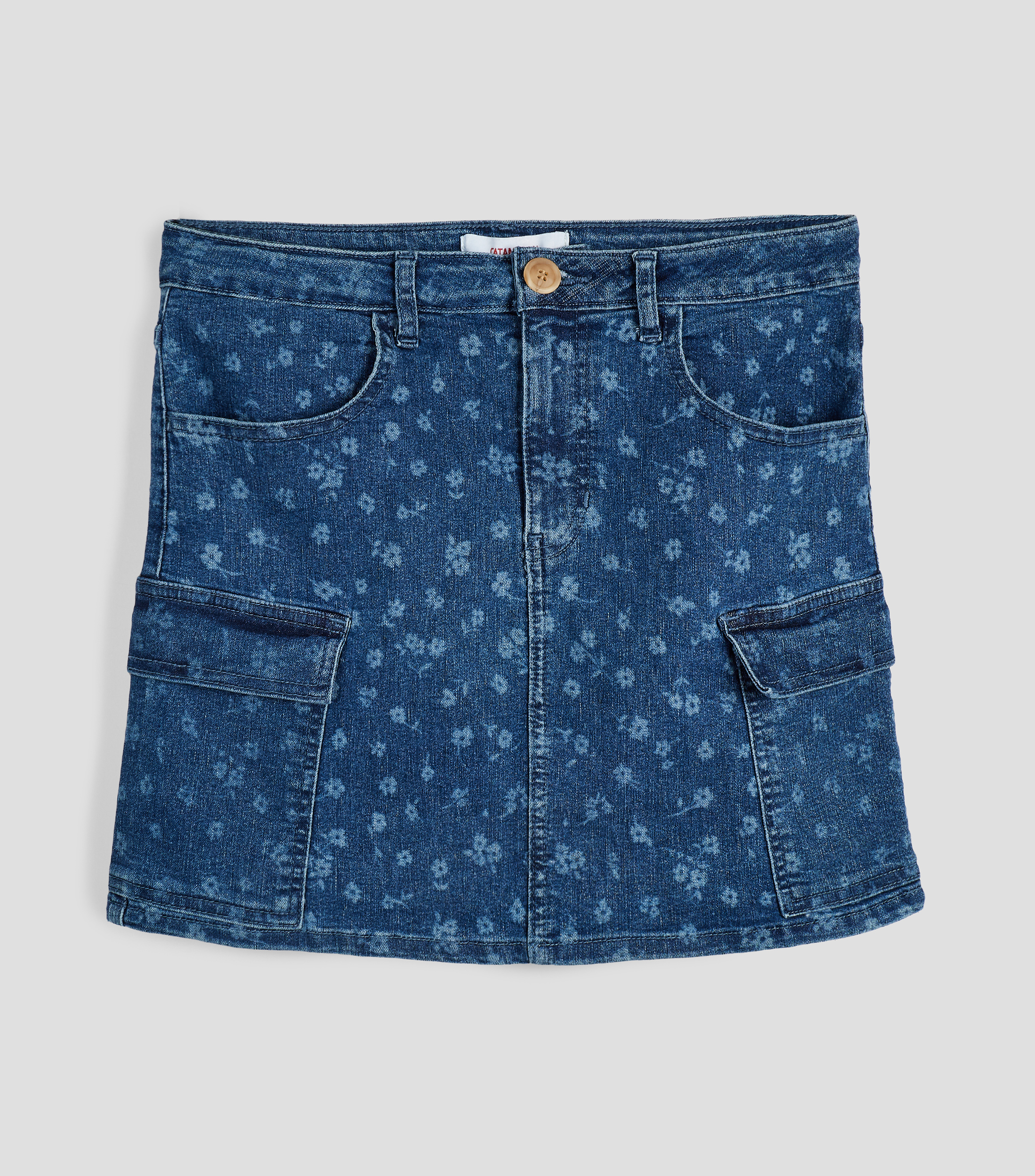 Falda corta de corte recto con estampado Niña